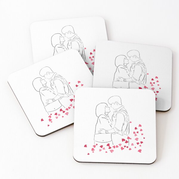 Item preview, Extraordinary attorney Woo Yong Woo & Lee Jun Ho look at each other heart background designed and sold by paintingtour.