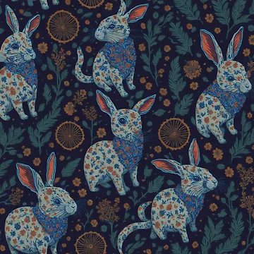 Artwork thumbnail, Whimsical Rabbit Pattern by Framacu