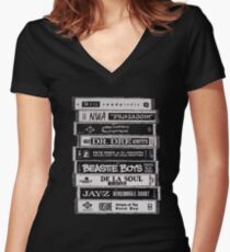 Hip Hop Tapes Women's Fitted V-Neck T-Shirt