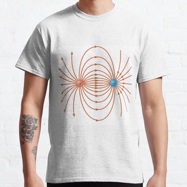 Lines of the electric field of two unlike charges Classic T-Shirt