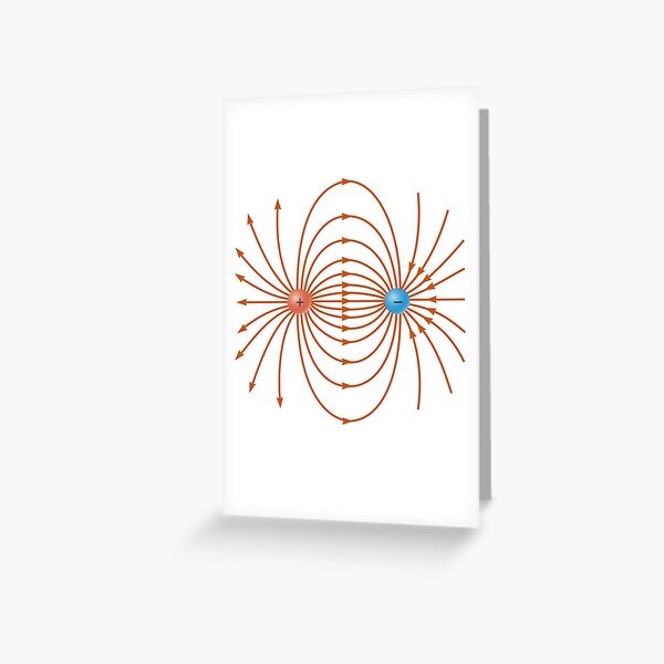 Lines of the electric field of two unlike charges Greeting Card