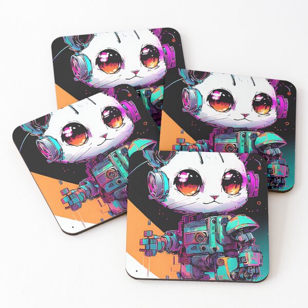 Item preview, Cute Robot Cat - Inkpunk designed and sold by CyberInc.
