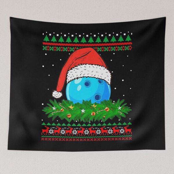 Artikelvorschau, Weihnachts-Pyjama-Bowlingball-Liebhaber, Weihnachtsmütze, Weihnachtsbeleuchtung, Premium entworfen und verkauft von Dinaortez.