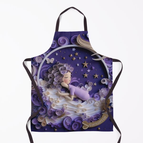 Item preview, Cute mermaid in a purple wreath surrounded by stars. designed and sold by aiphotosart.