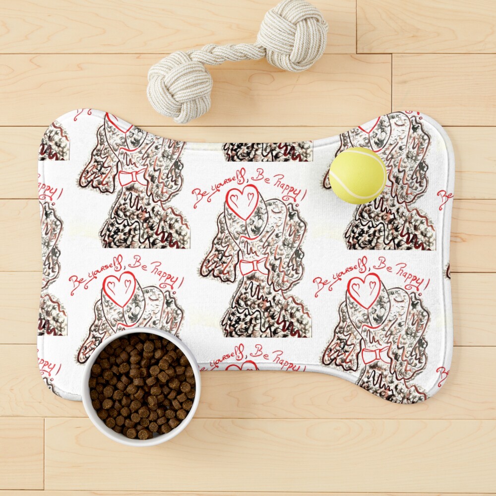 Aperçu de l'œuvre Tapis pour gamelle pour chien créée et vendue par doudouedition.