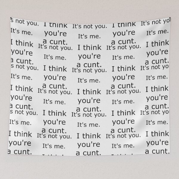 Item preview, It_s not you. It_s me. I think you_re a cunt. Funny Mug Pillow designed and sold by diduongcaotoc.