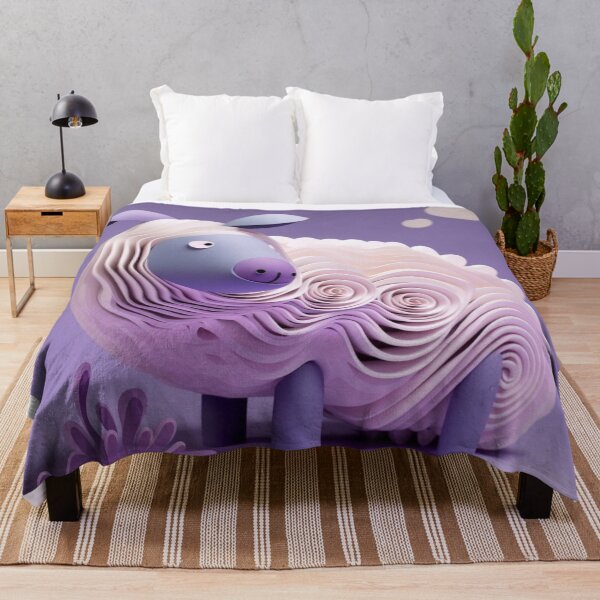 Aperçu de l'œuvre Cute paper cut out sheep on purple background. 3d rendering créée et vendue par aiphotosart.