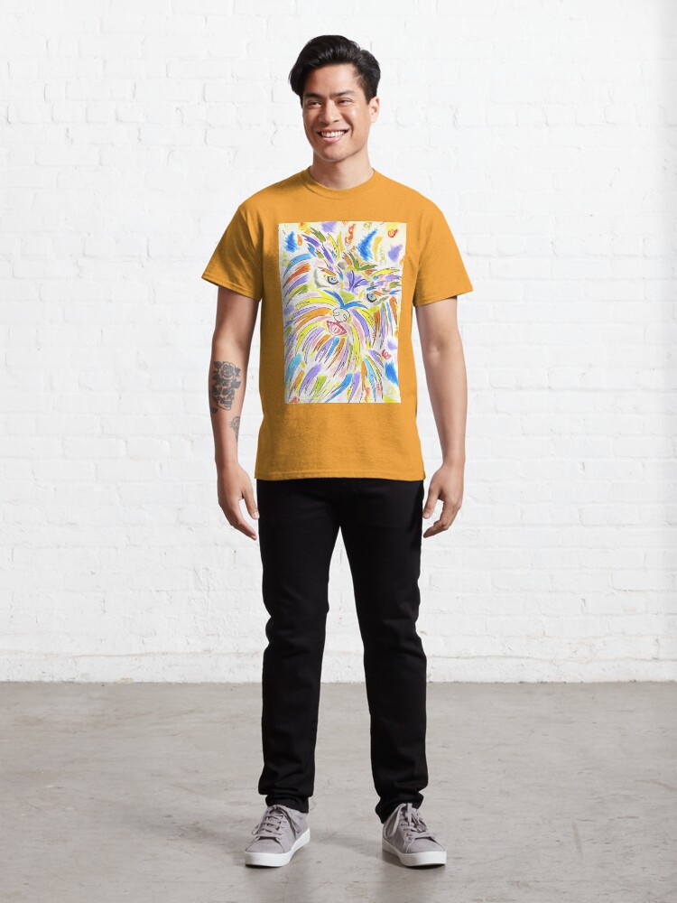 Aperçu 3 sur 7. T-shirt classique avec l'œuvre PopDog Art Yorkshire : portrait aquarelle pétillant ! créée et vendue par doudouedition.