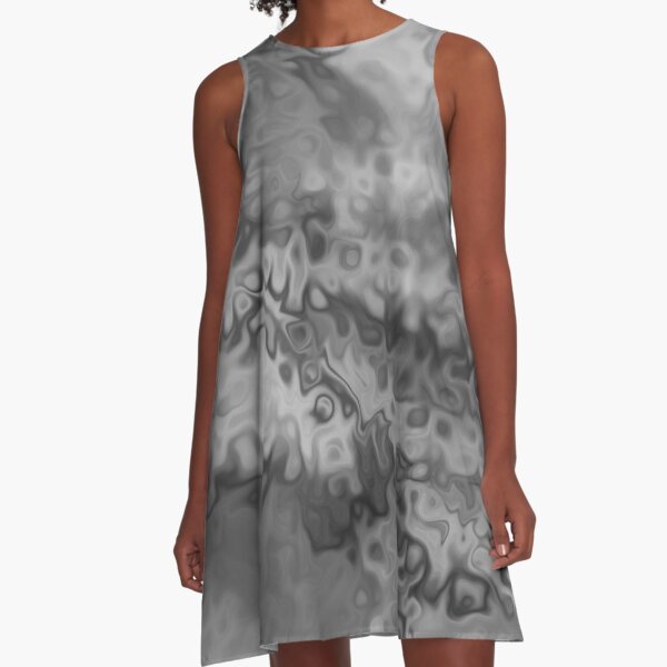 Blur of Black & White A-Line Dress