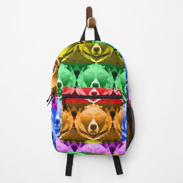 Item preview, Bear Pride ! Head of Bear with Colorful Sunglasses. Gay pride. More pride less prejudice ! designed and sold by The Animal Stuff.