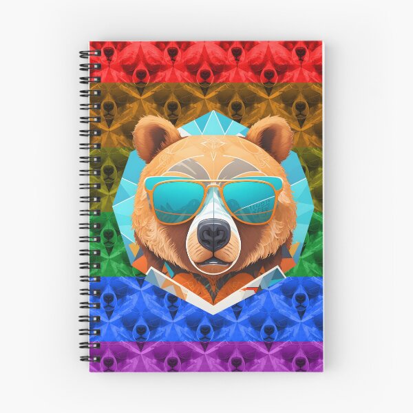 Item preview, Bear Pride ! Head of Bear with Colorful Sunglasses. Gay pride. More pride less prejudice ! designed and sold by The Animal Stuff.