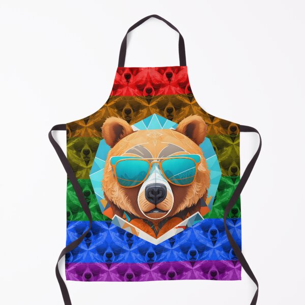 Item preview, Bear Pride ! Head of Bear with Colorful Sunglasses. Gay pride. More pride less prejudice ! designed and sold by The Animal Stuff.
