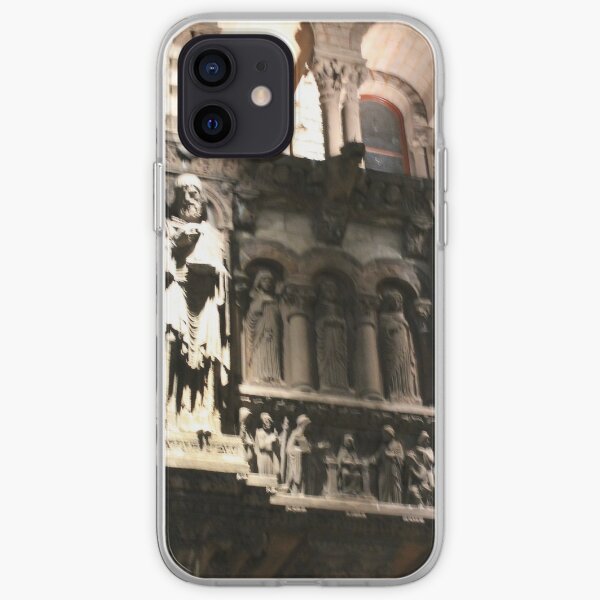 Sculptural bas-reliefs on the wall of a church iPhone Soft Case