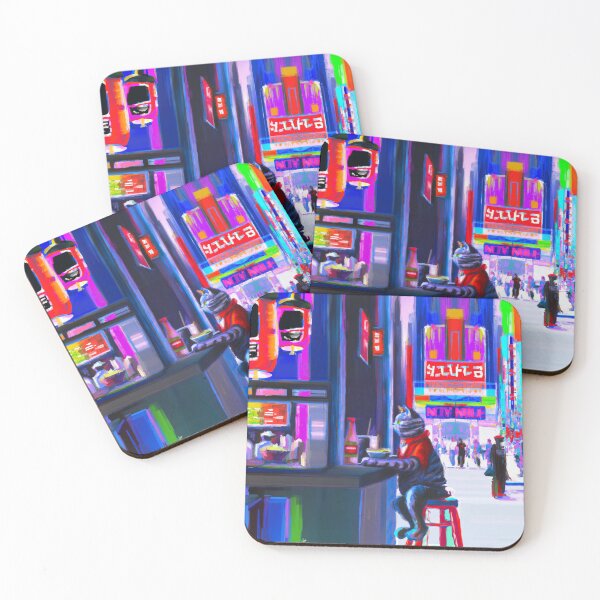 Item preview, Fauvist Painting of Cat at Ramen Bar designed and sold by jacobz-design.