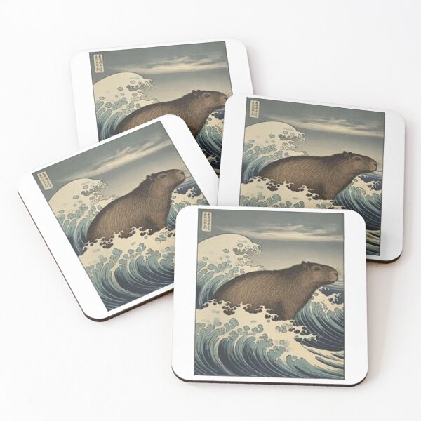Item preview, Capybaras Riding Great Wave designed and sold by andreasatosi.
