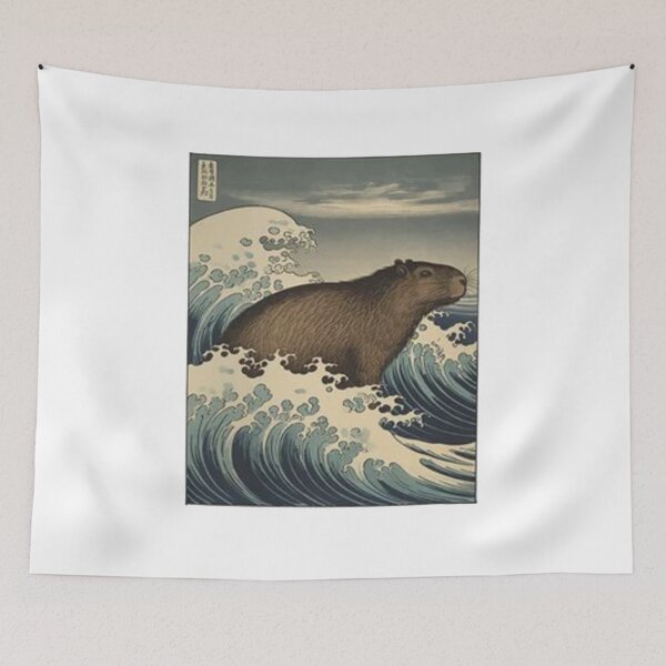 Item preview, Capybaras Riding Great Wave designed and sold by andreasatosi.