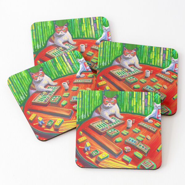 Item preview, Fauvism Painting of Mahjong Cats designed and sold by jacobz-design.