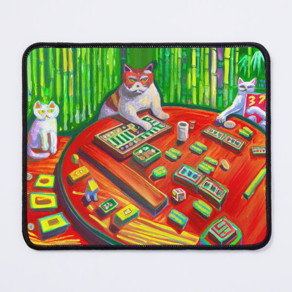 Item preview, Fauvism Painting of Mahjong Cats designed and sold by jacobz-design.
