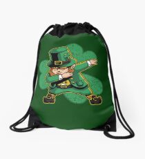 Dabechaun Leprechaun Dabbing St Patricks Day Green Shirt Drawstring Bag