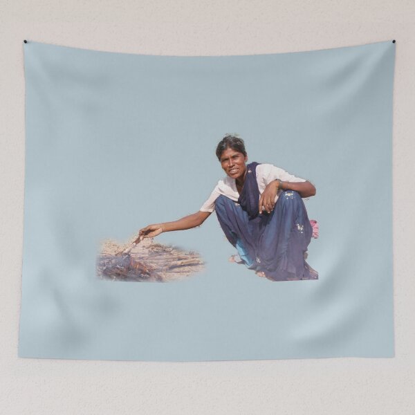 Item preview, Woman tending fire designed and sold by indiafrankk.