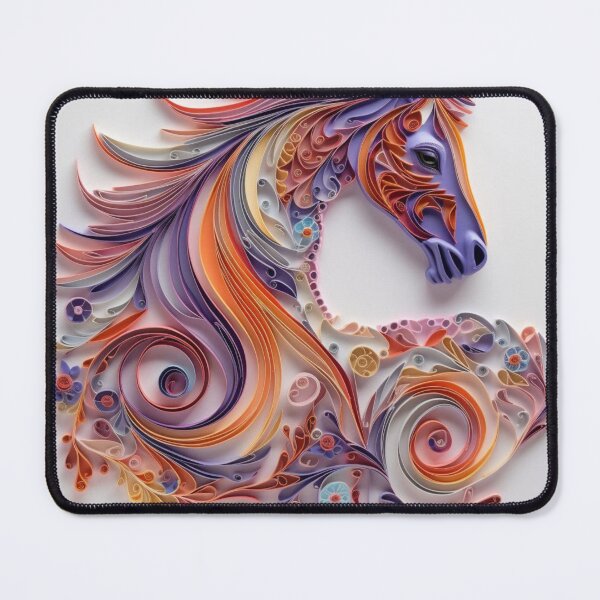 Artikelvorschau, Horse head made of colorful paper on white background. 3d render entworfen und verkauft von aiphotosart.