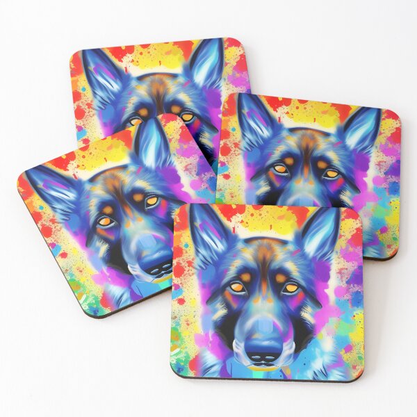 Item preview, German Shepherd Splash Art Portrait designed and sold by Ameiva-Apparel.