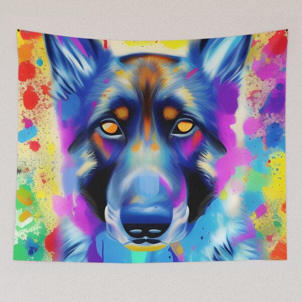Item preview, German Shepherd Splash Art Portrait designed and sold by Ameiva-Apparel.