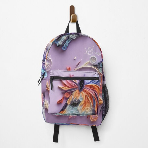 Artikelvorschau, Colorful horse with floral ornament on violet background, top view. entworfen und verkauft von aiphotosart.