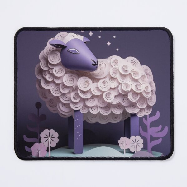 Item preview, Sheep made of paper on a purple background. 3d rendering designed and sold by aiphotosart.