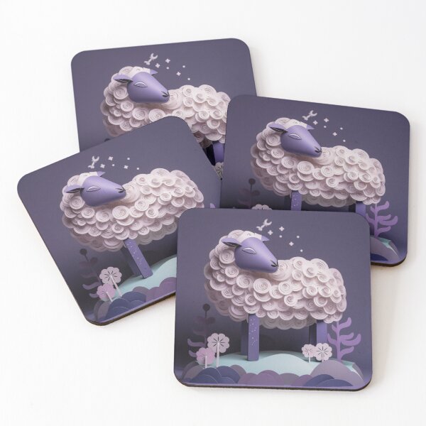 Item preview, Sheep made of paper on a purple background. 3d rendering designed and sold by aiphotosart.