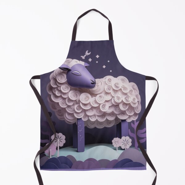 Aperçu de l'œuvre Sheep made of paper on a purple background. 3d rendering créée et vendue par aiphotosart.