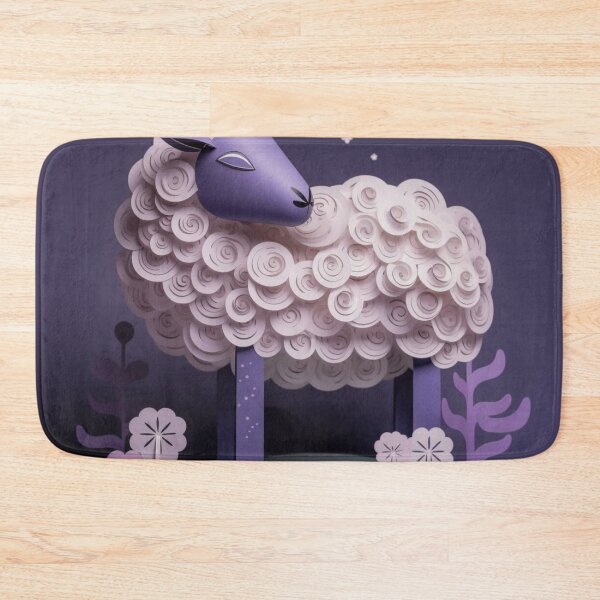 Item preview, Sheep made of paper on a purple background. 3d rendering designed and sold by aiphotosart.