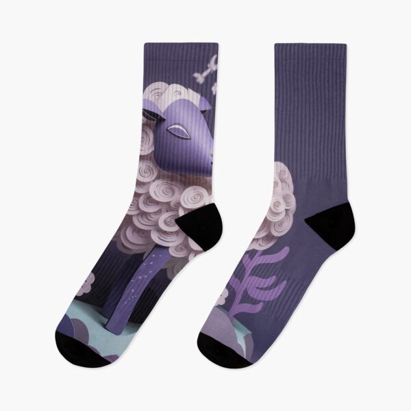 Item preview, Sheep made of paper on a purple background. 3d rendering designed and sold by aiphotosart.