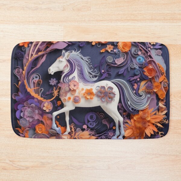 Item preview, Beautiful unicorn with flowers and leaves on a dark blue background. designed and sold by aiphotosart.