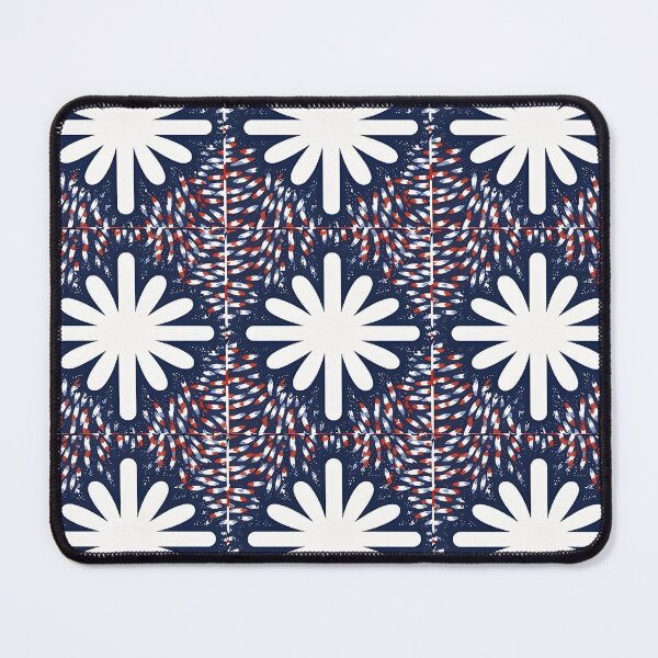 Item preview, Fourth of July Pattern Flower Center on Blue Background designed and sold by MiracleROLArt.