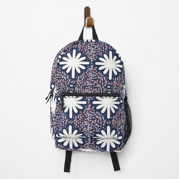 Item preview, Fourth of July Pattern Flower Center on Blue Background designed and sold by MiracleROLArt.