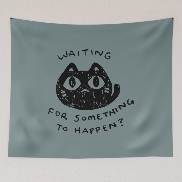 Item preview, Waiting For Something To Happen Omori Cat Inspired Cat Lover  designed and sold by GeorgeannaCor.