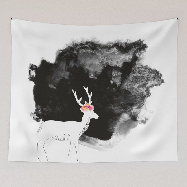 Item preview, YOUNG DEER WITH FLOWER CROWN designed and sold by Pia Schneider.