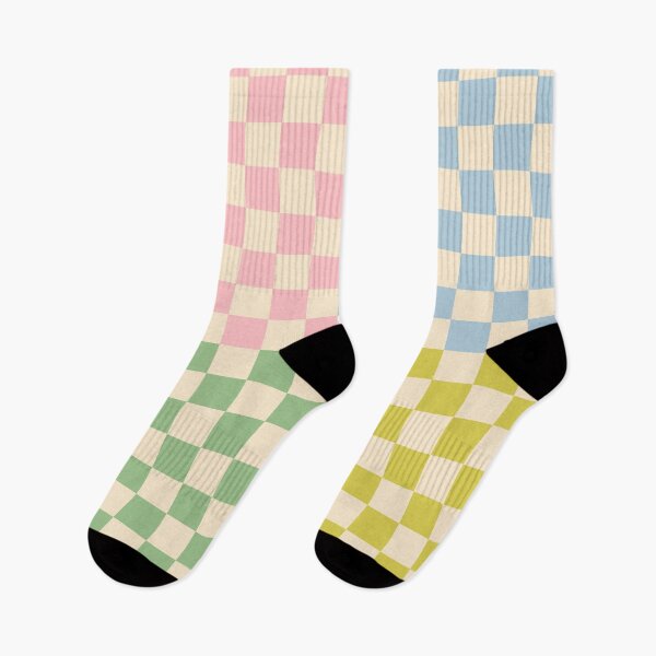 Item preview, 4 Check Checkered Pattern Pastel Blue Green Pink designed and sold by kierkegaard.