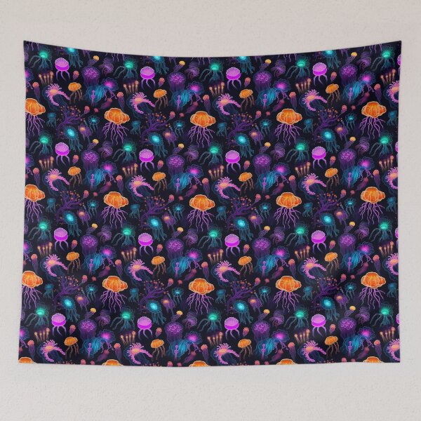 Item preview, Ocean full of colorful jellyfish - wonders of the ecosystem - medusa sea designed and sold by Pixelboys.