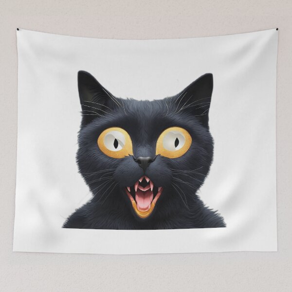 Item preview, Eyes of Astonishment: The Startled Charms of a Black Cat designed and sold by meesin-shop.