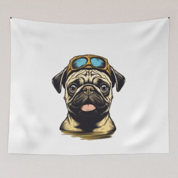 Item preview, Aviator pug designed and sold by MixedModernArt.