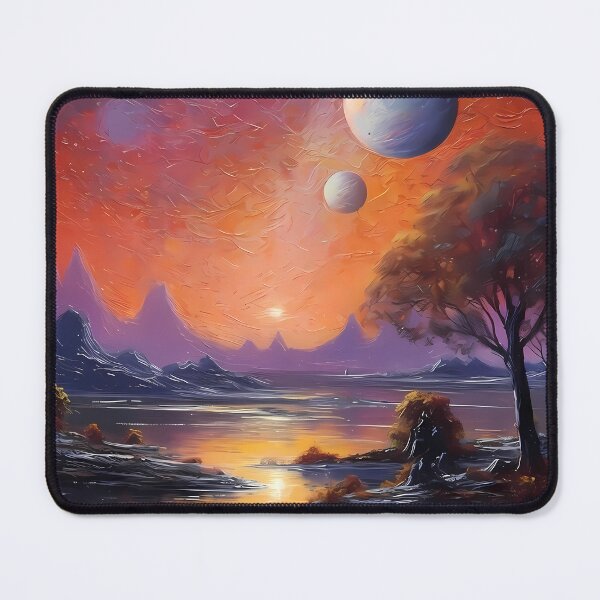 Item preview, An Oil Painting Of Landscape With Some Planets designed and sold by GiveMeMood.