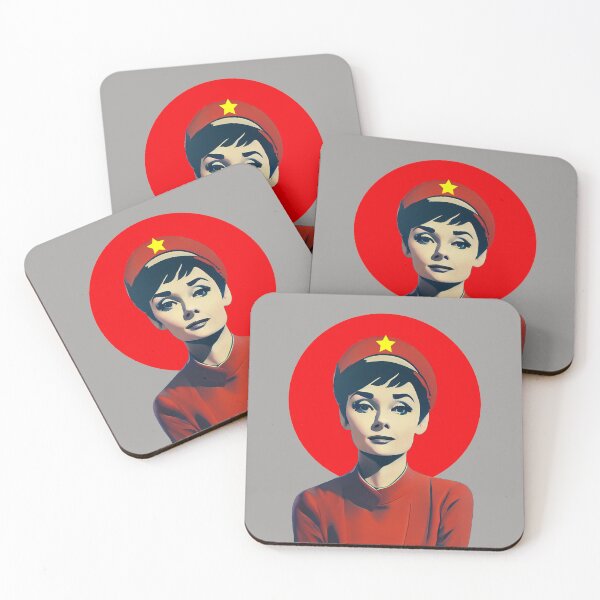 Item preview, Audrey Hepburn on a Soviet propoganda poster designed and sold by wonderlandshops.