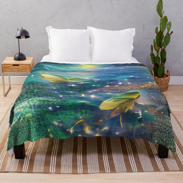 Item preview, fireflies, abstract art, sea, sky,  designed and sold by Maria Mihailova.