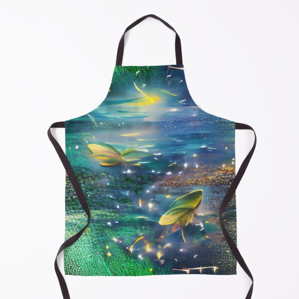 Item preview, fireflies, abstract art, sea, sky, designed and sold by Maria Mihailova.