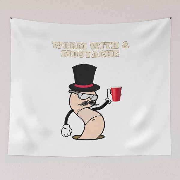 Item preview, Worm with a Mustache Shirt - Funny Worm Tea Lover Shirt designed and sold by GorinART.