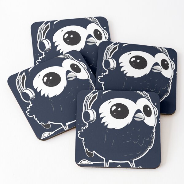 Item preview, Chubby Owl Listening to Beats designed and sold by StickeryPickery.