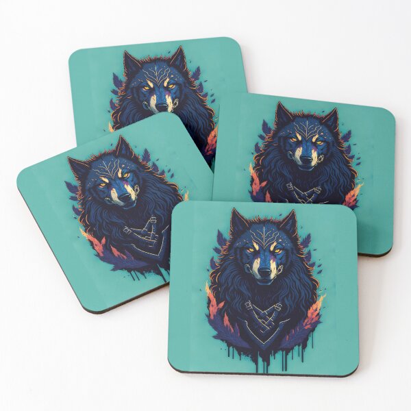 Item preview, Wolf Viking Warrior Animal designed and sold by druidwolfart.