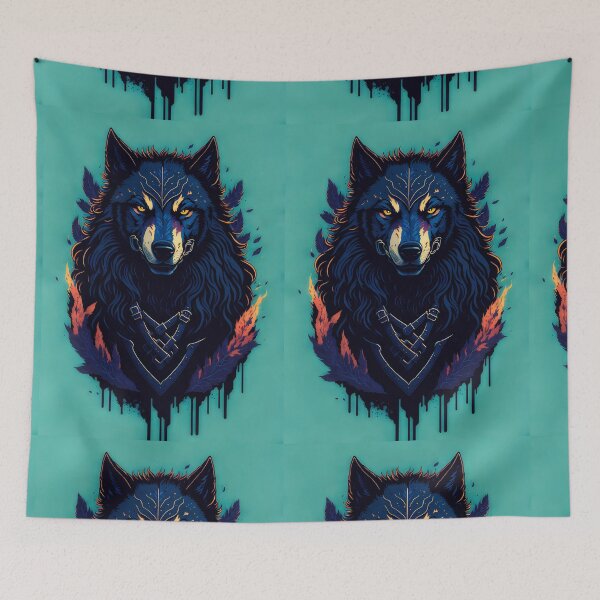 Item preview, Wolf Viking Warrior Animal designed and sold by druidwolfart.